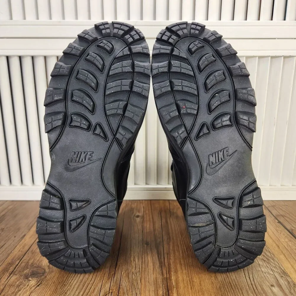 Nike Manoa Leather Boots Mens Size 11.5 Triple Black Water Resistant 454350-003